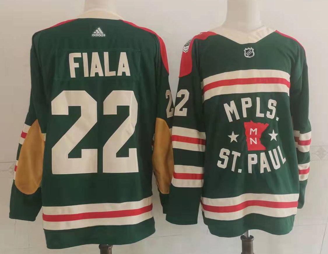 Men Minnesota Wild 22 Fiala Green Classic Edition 2022 Adidas NHL Jersey